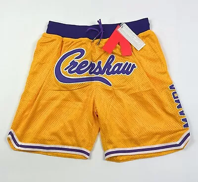 Crenshaw Mamba Nipsey Hussle Headgear Kobe Bryant Mens XL Shorts Yellow Purple - Image 1 of 4