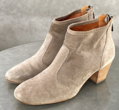 Aquatalia Women's Booties Boots Size 7.5 Perforated Leather Taupe Tan - Image 1 of 4