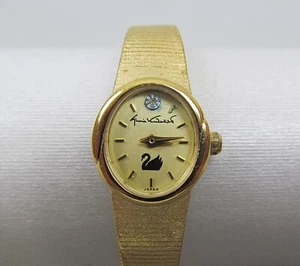 Vtg Swarovski Crystal Gloria Vanderbilt Watch Ladies Gold Tone FOR PARTS/REPAIR - Picture 1 of 6