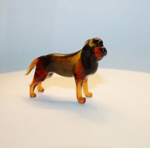 Art Blown Glass Murano Figurine Glass Dog Bloodhound