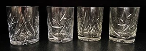 Set of 4 Ajka Csopak Pinwheel Old Fashioned Glasses Hungary 3 5/8" - Picture 1 of 7