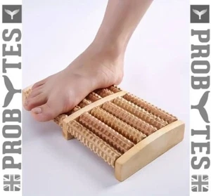 12 Roller Wooden Foot Massager Accupressure Heel Pain Arch Plantar Fasciitis - Picture 1 of 13