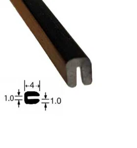 Small BLACK Rubber U Channel Edging Trim Seal 4mm x 3mm - Picture 1 of 2