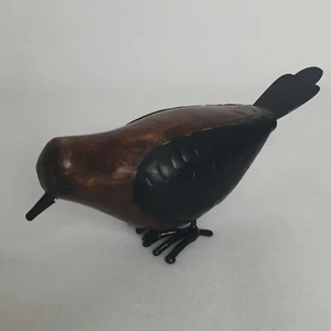 Primitive Rustic Wood Bird Figurine Metal Accents Farmhouse Home Decor - Picture 1 of 13