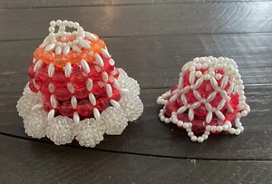 Vintage Handmade Beaded Ornaments Lot Of 2 - Picture 1 of 8