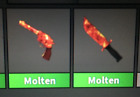 Roblox Murder Mystery 2 Molten Weapons Set Knife & Gun Combo Rare Mm2 Tier 2 Aus