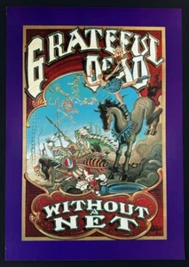 Grateful Dead POSTER Without A Net Rick Griffin Vintage Bootleg Very Nice! - Picture 1 of 1
