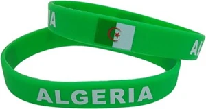 ALGERIA 1 Pcs Wristband Bracelet Silicone Rubber National Country Flag Unisex - Picture 1 of 7