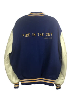 Chaqueta Universitaria Fire In The Sky De Colección Años 90 Promoción de Película Mangas de Cuero - Para Hombre 48L XL Foto 1 de 4