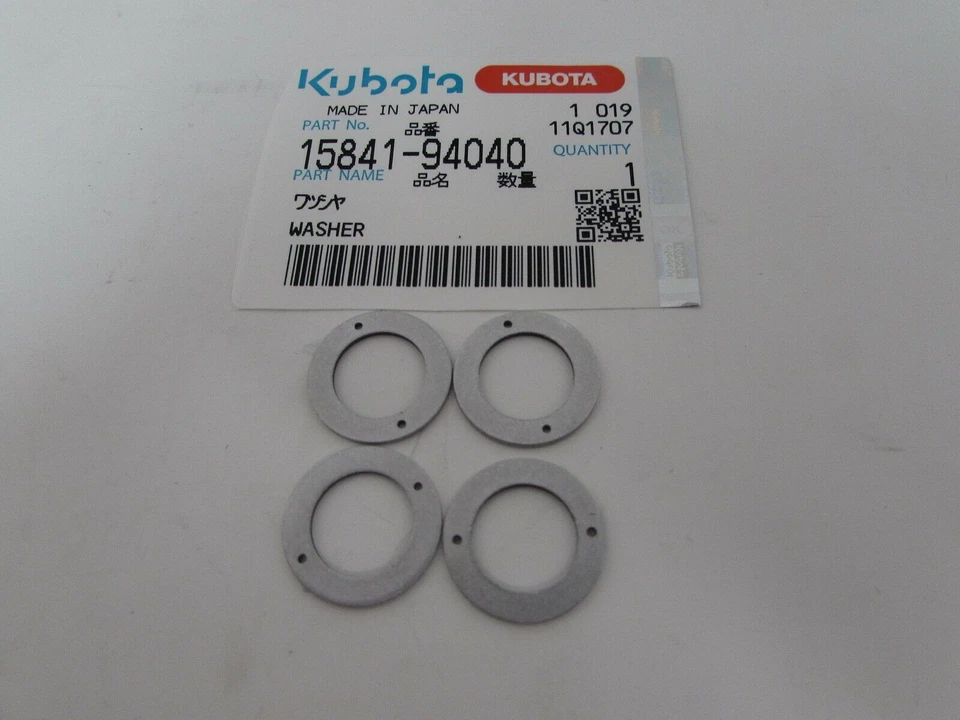 4 ПОДЛИННЫЙ KUBOTA ИНЖЕКТОР ШАЙБА С 2 ОТВЕРСТИЯМИ # 15841-94040 - Изображение 1 из 1