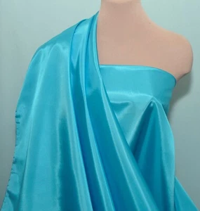 ACETATE TAFFETA FABRIC PEACOCK FORMAL, BRIDAL. PAGEANT1 YARD - Picture 1 of 3