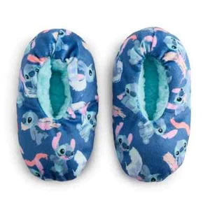 Disney Stitch Fuzzy Fleece Slippers Toddler Girl 3T-4T Warm Slipper Socks - Picture 1 of 2