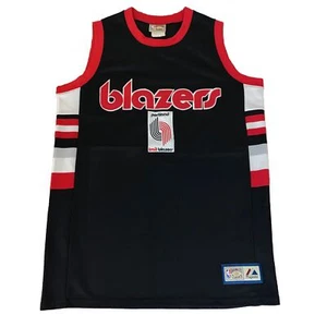 Portland Trailblazers Majestic Black Jersey Mens Large Vintage Hardwood Classics - Picture 1 of 11