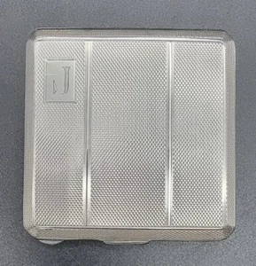 VINTAGE STERLING SILVER ENGRAVED LARGE POWDER BOX WITH MIRROR BIRMINGHAM 1947 - Picture 1 of 12