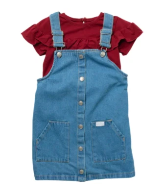 Conjunto de 2 piezas de jersey y volantes de mezclilla talla 24 meses 7 For All Mankind Foto 1 de 2