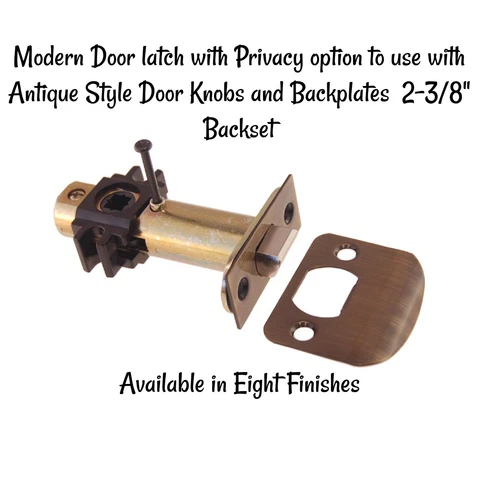 Modern Privacy Door lock for Antique Knobs 2-3/8" Backset Oiled Bronze Finish Cover