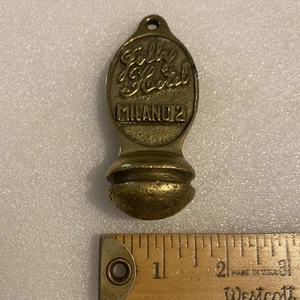 VINTAGE MESSING HOTELZIMMER SCHLÜSSELANHÄNGER - FOLLY HOTEL MILANO ITALIEN - ART DECO - Bild 1 von 10