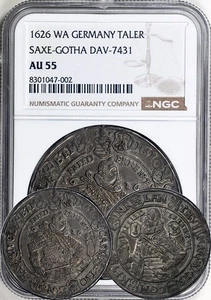 Germany - Saxe-Gotha. Johann Casimir & Johann Ernst 1626 WA 1 Thaler/Taler AU-55 - Picture 1 of 1