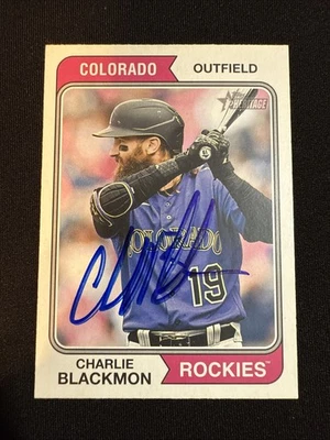 2023 Topps Heritage Charlie Blackmon Signed Card 357 Rockies Autograph Auto - Image 1 of 2