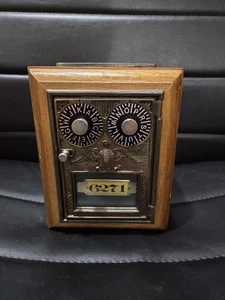 Olde Tyme Reproductions Combination Lock Post Office Box Wood Bank 6271 Works - Picture 1 of 7