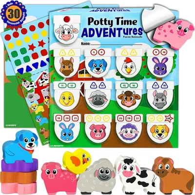 Potty Time Adventures: таблица обучения малышей и блоки сельскохозяйственных животных - Изображение 1 из 4