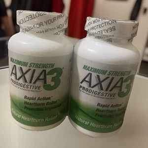 Lot of 2 AXIA3 Maximum Strength Prodigestive Heartburn Relief 90 Tabs each 04/26 - Picture 1 of 3