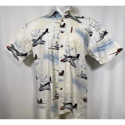 Clearwater Outfitters P-51 Mustang P-40 Warhawk Button Up Shirt Mens MEDIUM - Image 1 of 4