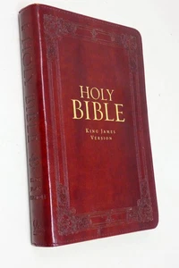 KJV King James Gift Edition Bible burgundy Leather Touch Thumb Index EXCELLEN - Picture 1 of 9