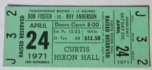 Boxing Championship Bob Foster Ray Anderson 1971 Ticket Stub Tampa Florida April - Picture 1 of 1