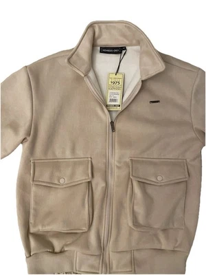 Chaqueta Solo Miembros - 94% Poliéster y 6% Spandex - TALLA Mediana Bomber Beige Foto 1 de 4