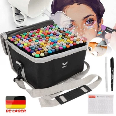 Graffiti Stifte Pinsel Twin Marker 80/168Fraben Permanent Alkohol Marker Set NEU - Bild 1 von 4