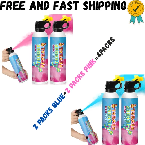 Merear Large Gender Reveal Fire Extinguisher  2 Packs Blue+2 Packs Pink=4packS - Image 1 of 4