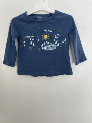 Camisa Gymboree Baby Girls City patinação no gelo 100% algodão manga longa azul 18-24M - Imagem 1 de 4