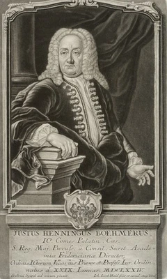 J. HAID (1704-1767), Jurist Justus Henning Böhmer(*1674), um 1750, Mezzotinto - Bild 1 von 4