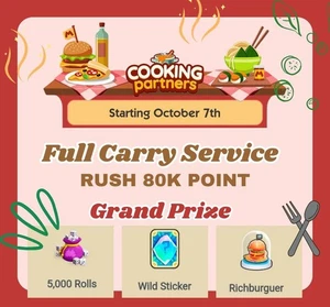 🔥RUSH🔥 cooking PARTNER EVENT 🍔 Monopoly Go - Full Carry 80k point  - Picture 1 of 4