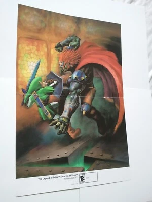 Legend of Zelda Ocarina of Time Poster # 2 Link vs Ganondorf Nintendo 64 N64 x - Image 1 of 3