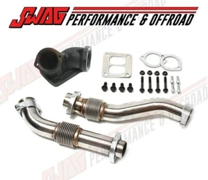 94-97 Ford 7.3 7.3L Powerstroke Diesel OBS Stainless Bellowed Uppipe Kit Bellows - Picture 1 of 2