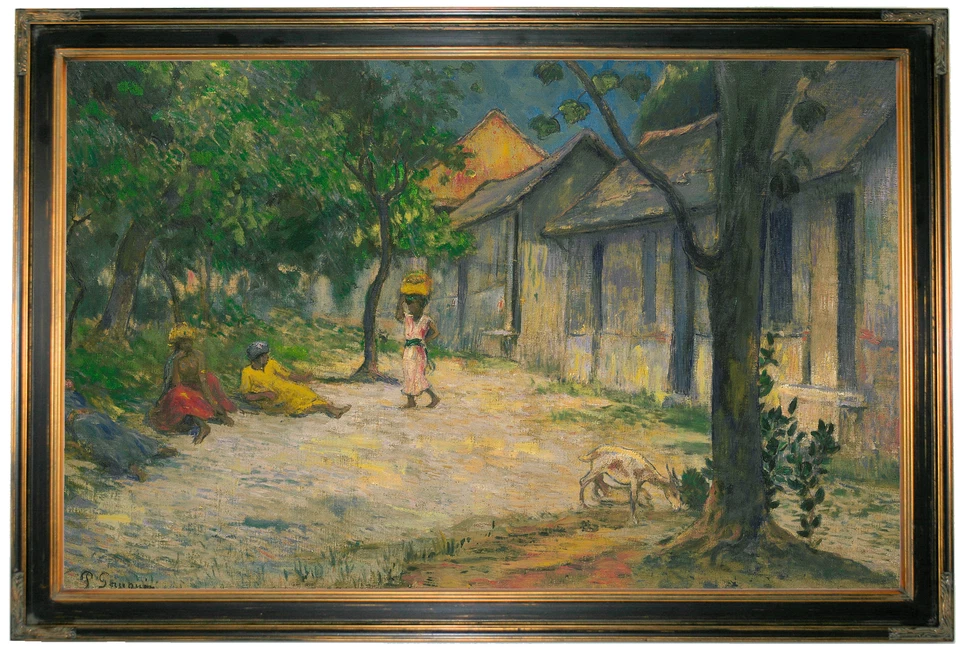 Impresión en lienzo con marco de madera Gauguin Village en Martinica 1887 repro 19x30 Foto 1 de 1