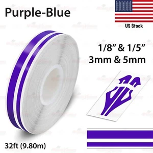 9/16" 15mm Vinyl Pinstriping PinStripe Styling Double Line Sticker PURPLE-BLUE - Picture 1 of 12
