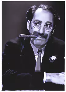 GROUCHO MARX * ACEO Personalizado * Divertida Novedad * CELEBRIDAD * Tarjeta de Arte * ATC - Imagen 1 de 2