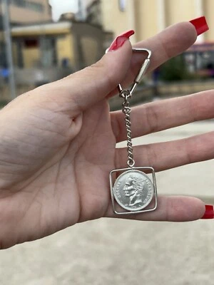 Portachiavi In Argento 925 Con Moneta - Immagine 1 di 3