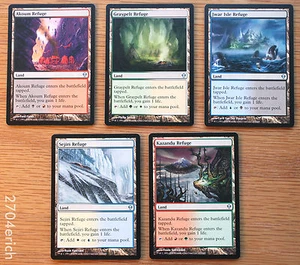 Set of 5 Zendikar Refuge Life Gain Dual Taplands *NM* (Magic MTG EDH) Land Group - Picture 1 of 2