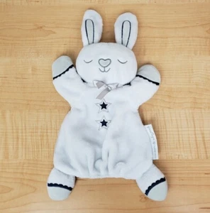 Couvertures & Beyond Sleeping Bunny 14" étoile couverture de sécurité plate marionnette bleu gris - Photo 1/8
