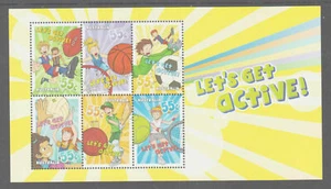 MINT 2009 LETS GET ACTIVE SPORT STAMP MINI SHEET. - Picture 1 of 1