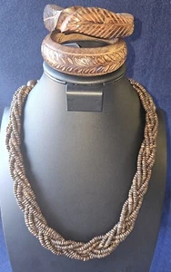 Armbänder Armreif Holz Handarbeit, Halskette Handarbeit - Bild 1 von 6