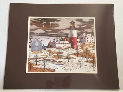 Impresión doble mate listo para enmarcar Charles Wysocki faro de invierno coleccionistas Foto 1 de 4