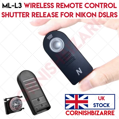 WIRELESS IR INFRARED REMOTE CONTROL ML-L3 FOR NIKON D3000 D3200 D3300 D3400 - UK - Image 1 of 4