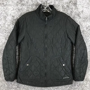 Eddie Bauer Jacket Women Size Medium Black Quilted Insulated Coat Puffer - Picture 1 of 12