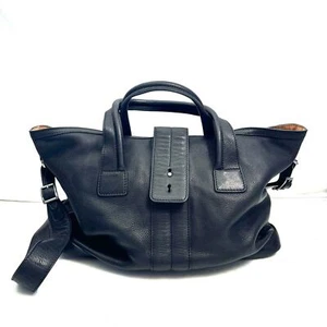Tod’s Large Black Pebbled Leather Handbag Crossbody Bag Purse - Picture 1 of 12