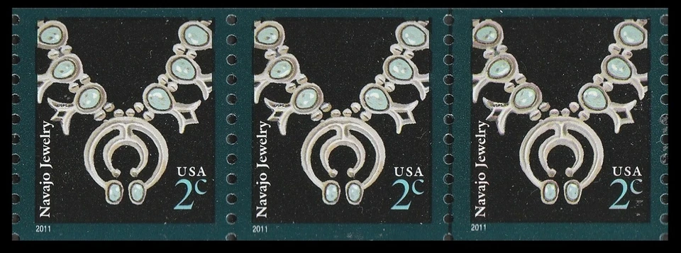 US 3758B Navajo Jewelry 2c coil strip 3 MNH 2011 - Image 1 of 1